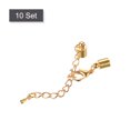 thumbnail image 3 of Unique Bargains 10Sets 5mm Leather Cord End Caps with Lobster Clasps & Extender Chain for DIY, Light Golden, 3 of 7
