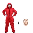 thumbnail image 2 of Ladrón de disfraz de Halloween para hombre y niño, traje de payaso de la película española, mono con capucha rojo para adultos y niños, 2 of 5