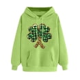 thumbnail image 3 of VBTAPA St Patricks Day Hoodies for Women Cute Shamrock Graphic Hooded Sweatshirts Drawstring Long Sleeve Irish Hoody Tops with Pocket Green M, 3 of 6
