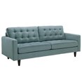 thumbnail image 1 of Modway Empress Canapé Moderne en Tissu Rembourré Bleu Laguna, 1 of 5