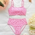 thumbnail image 2 of Staki Swim Suit for Girls Girls Swimsuit Two Piece Scoop Neck Bikini Set Adjustable Strap High Waist Bathing Suit for Girls 7-12Y(Pink,8-9 Years), 2 of 4