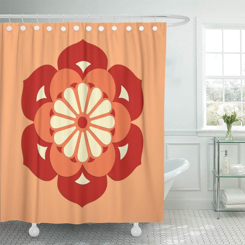 CYNLON ese Lotus Flower Mandala Pastel Orange and Traditional Light