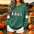 thumbnail image 6 of TKLPEHG Womens Halloween Sweatshirt 2026 Fashion Bookish Reading Ghost Graphic Sweatshirt For Book Lover Long Sleeve Crewneck Funny Pullover (Green,S), 6 of 7