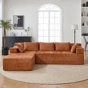 Behost 105 Modular Sectional Sofa for Living Room with Deep Seat, Chenille Cloud Couch for Relaxing, Chenille Rust