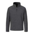 thumbnail image 6 of ZCFZJW Mens Plush Velvet Warm Polo Sweatshirts Casual 1/4 Zip up V Neck Stand Collar Solid Color Pullover Sweaters Loose Fit Cozy Outwear Coat Dark Gray M, 6 of 7