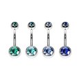 thumbnail image 1 of Luxe Modz 4PCS 14G Belly Button Rings Surgical Steel Double CZ Navel Ring Piercing Jewelry, 1 of 8
