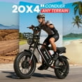 thumbnail image 6 of AMYET S8 3000W Peak Dual Motor AWD Electric Bike for Adult, 20" Fat Tire Ebike 48V 25AH 34MPH E-Mountain Bicycle UL2849, 6 of 14