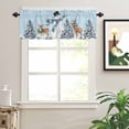 thumbnail image 2 of Christmas Snowman Valances for Windows Xmas Tree Deer Light Blue Winter Snow Scene Rod Pocket Curtain Valance Window Treatment Short Curtains for Kitchen Living Room, 54"x18", 2 of 5
