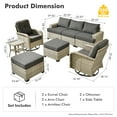 thumbnail image 4 of XIZZI 8-Piece Outdoor Patio Sectional Furniture Sets, Wicker Patio furniture with Swivel Chairs, Waterproof Outdoor Conversation Set for Backyard, Black, 4 of 9