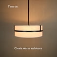 thumbnail image 5 of Claxy 4-Light Black Pendant Light with Drum Fabric Shade for Dining Room, 5 of 6