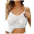 thumbnail image 5 of Lumtrix Built In Bra Tank Tops For Women Cotton Shelf Bra Camisole Tops Spaghetti Strap Tank Top Summer Cami Shirt White S, 5 of 6
