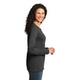 thumbnail image 3 of Port & Company Ladies Long Sleeve Core Cotton Tee-3XL (Dark Heather Grey), 3 of 6