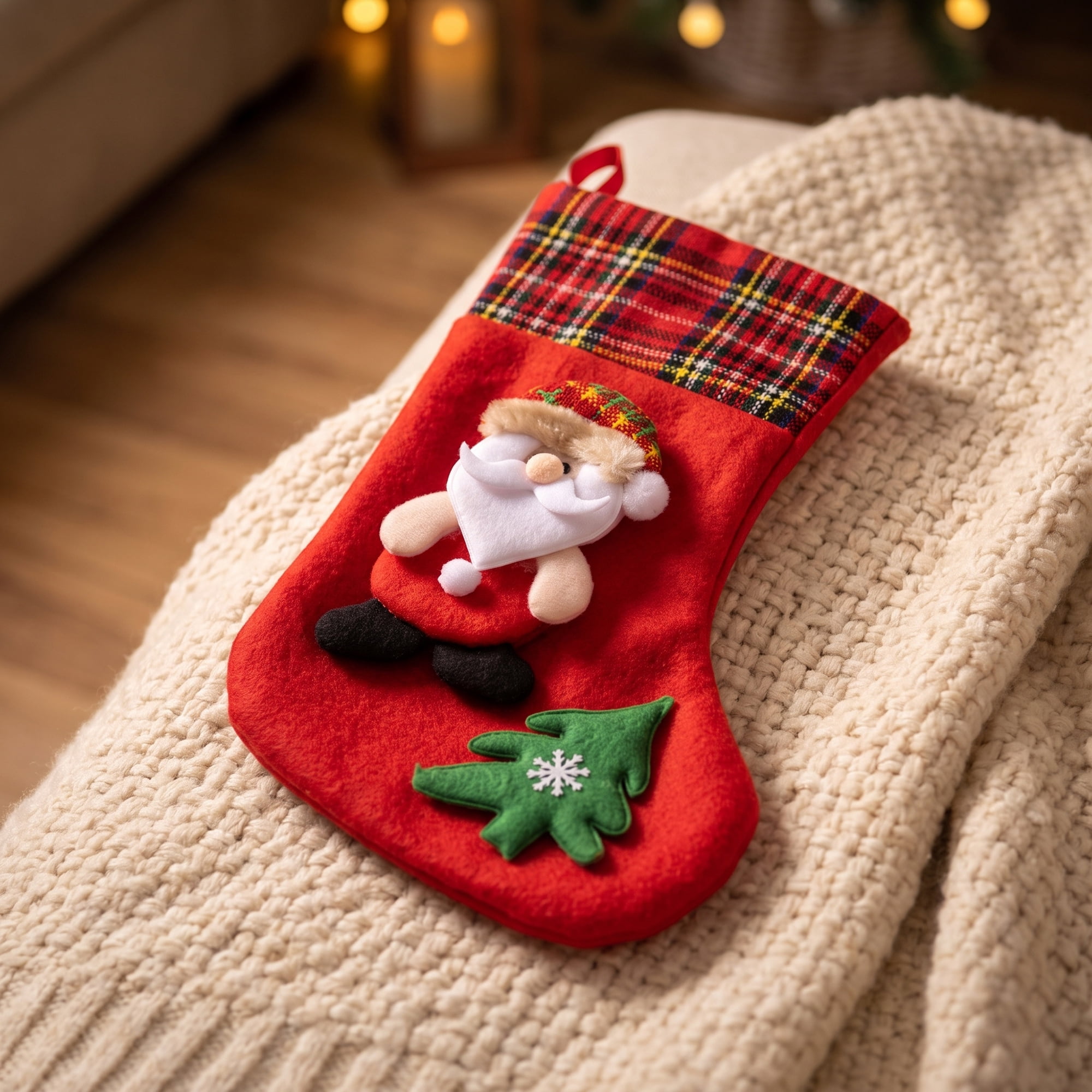 Unique Bargains Playful Cartoon Christmas Stockings Sideboard Rail Accents Red Old Man 12"