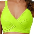 thumbnail image 5 of Bikini Top for Women Padded Cross Front V Neck Padded Bathing Suit Top Supportive Wide Straps Swimwear Top for Swimming Surfing, 5 of 5