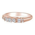 thumbnail image 2 of AFFY 1/2 Carat Round & Baguette Cut White Natural Diamond Engagement Ring 14K Solid Rose Gold Ring Size-6, 2 of 2