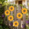 thumbnail image 6 of Outdoor Wall Decor Wall Art Metal Flowers for Outside Garden Decor for Outside 2 Pack Iron Daisys Hanging Ornament Courtyard Balcony Fence Patio Housewarming Birthday Gift Creative Ornament, 6 of 6