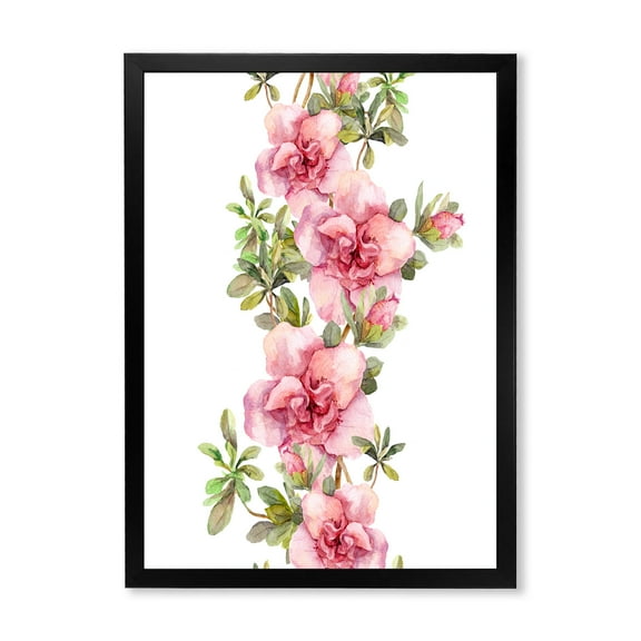 Designart 'Bouquet of Purple and Pink Flowers II' Farmhouse Framed Art Print