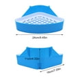 thumbnail image 2 of Caja de arena para conejos, inodoro, bandeja de arena esquinera para conejos, inodoro para mascotas, orinal para conejillos de indias, hámster, conejo, animal pequeño (azul), 2 of 5