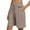 Khaki, variant on Wyobmus Womens Linen Summer Shorts Casual Bermuda High Waist Drawstring Shorts Dressy Wide Leg Mid Length Short With Pocket S-2X Black