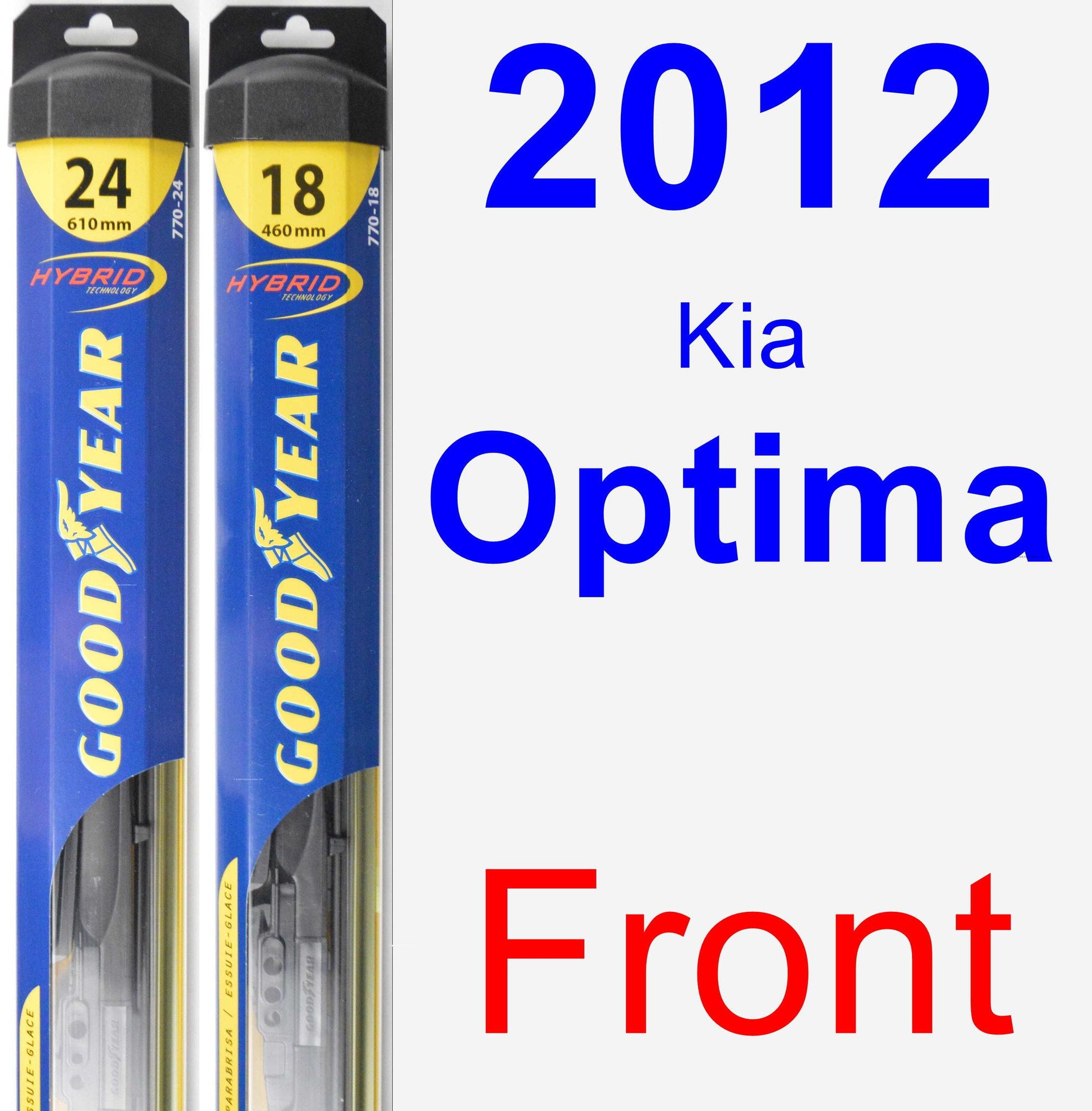2012 Kia Optima Wiper Blade Set/Kit (Front) (2 Blades) Hybrid 2012 Kia Optima Wiper Blade Set/Kit (Front) (2 Blades) Hybrid