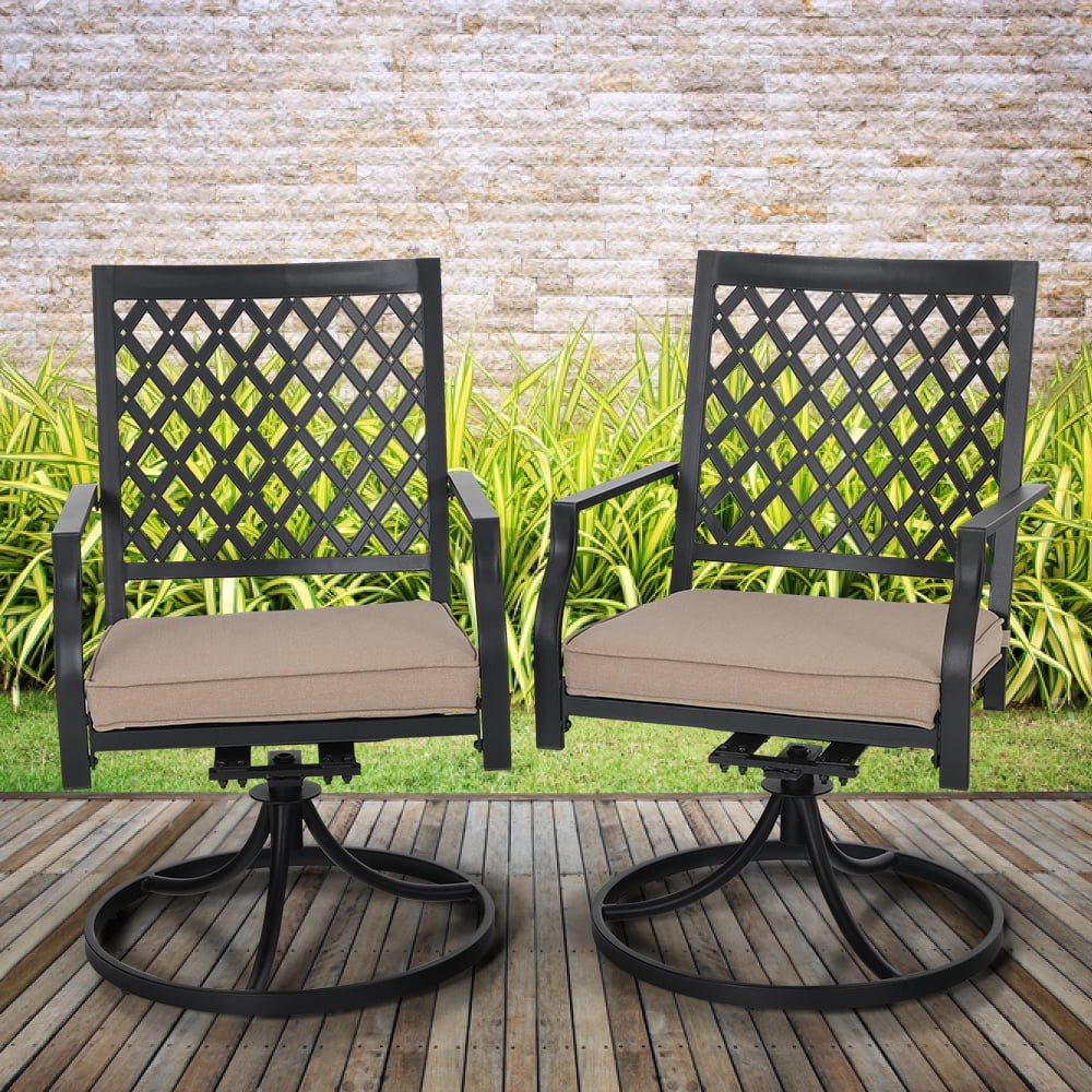 Mf Studio Outdoor Metal Swivel Chairs Set Of 2 Patio Dining Rocker