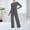 Gray, variant on Women's 2 Piece Outfits Lounge Sets 2026 Long Sleeve Tops Wide Leg Pants Casual Matching Set