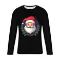 thumbnail image 5 of Brondbend Mens Top Christmas Men’s Shirt Long Sleeved Crewneck Pullover Print Stylish Blouse Loose Fit Festival Clothes Black, 5 of 5