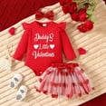 thumbnail image 3 of Toddler Baby Girls Valentine's Day Outfits Red Love Heart Ruffle Trim Ribbed Dress Tulle Tutu Skirt Dresses Fancy Dress Up Set Baby Girl Spring Clothes for Girls 12-24 Months, 3 of 8