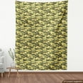 thumbnail image 3 of Ambesonne Khaki Fabric by the Yard Upholstery, Repeating Camouflage Spots, 3 Yards, Army Green Yellow, 3 of 4