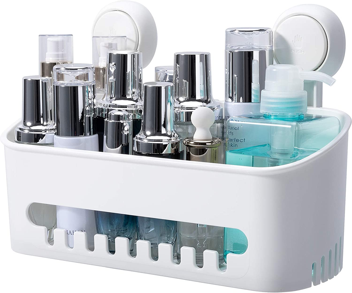 Plastic Shower Caddy Suction Cup Shower Organizer Basket Bath Shelf