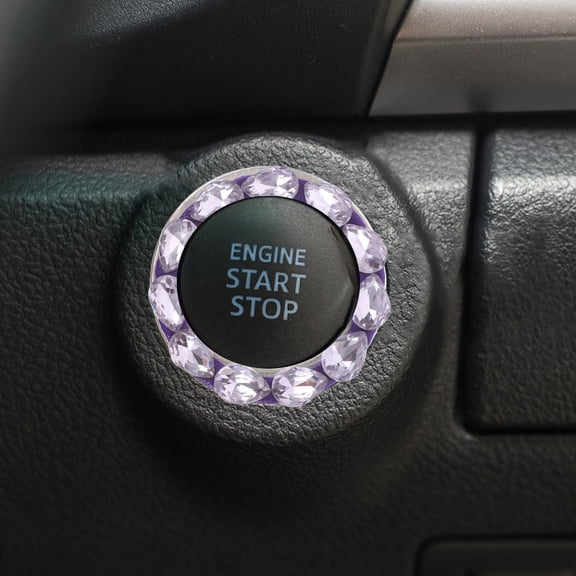 SEWOART Bling Ignition Ring Lavender Rhinestone Car Push Start Button Cover Sewoart