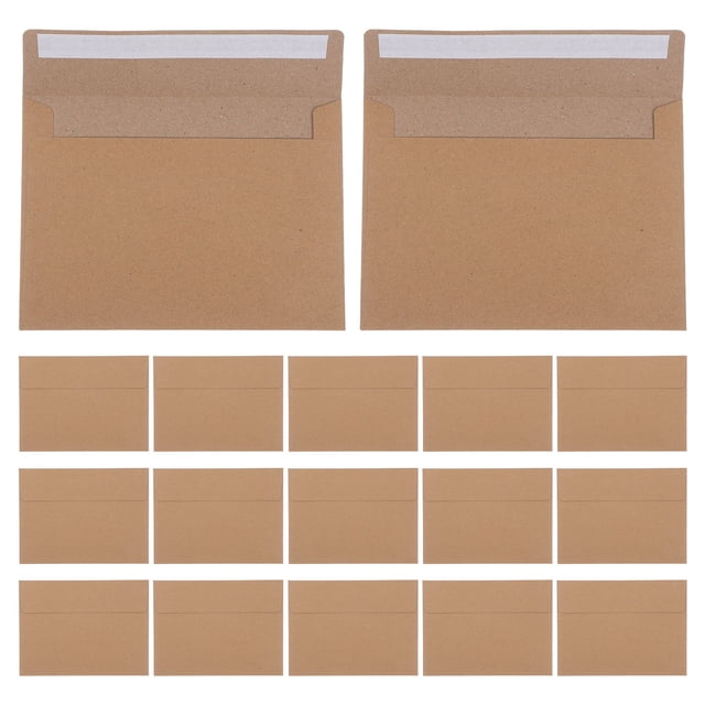 LABSERRON 50Pcs Small Brown Kraft Paper Envelopes Self Sealing for Wedding Invitations and Greeting Cards