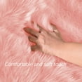 thumbnail image 4 of Latepis Pink Area Rug 9x12 Shaggy Rug Faux Sheepskin Fur Rug for Living Room Floor Carpet Cute Plush Rug for Bedroom Girls Soft Furry Rug Luxury Home Decor, 4 of 6