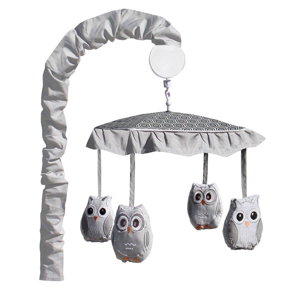 BabyFad  Owl Grey 9 Piece Crib Bedding Set Grey - Bird - image 3 of 5