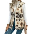 thumbnail image 4 of Vest for Women Sleeveless Fleece Jackets Zip Up Fall Winter Coats with Pockets Cream White M, 4 of 9