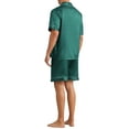 thumbnail image 3 of Conjunto de Pijamas de Satén INSPIRE CHIC para Hombre, Pijamas de Manga Corta de Dos Piezas con Bolsillos, Pijamas Suaves para Dormir en la Noche, Color Verde, 3 of 6
