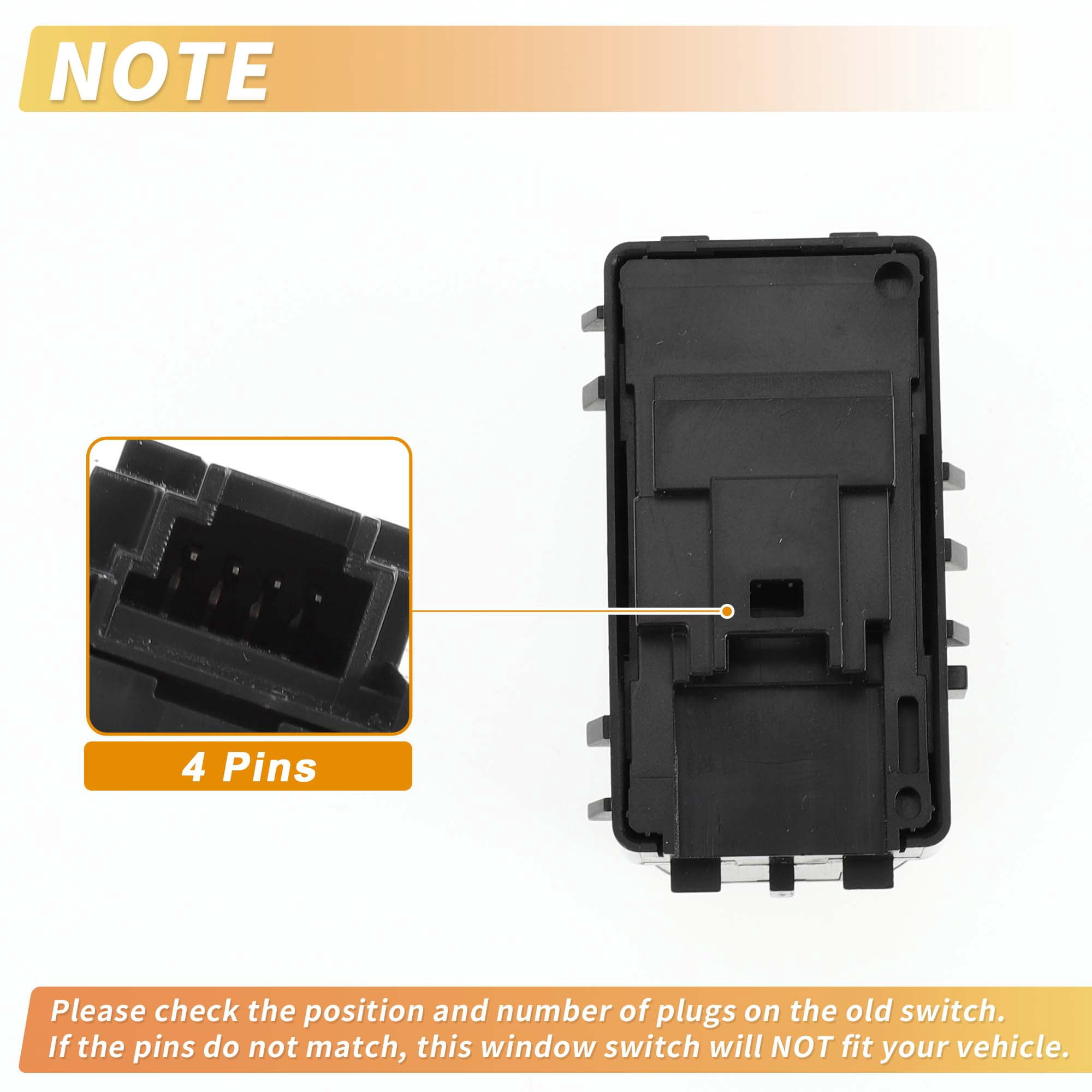Unique Bargains Power Window Switch for Mercedes-Benz Sprinter W907 2019-2021 Black