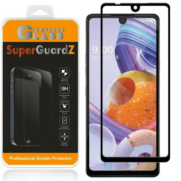 For LG Stylo 6 - SuperGuardZ Full Cover Tempered Glass Screen Protector, Edge-To-Edge, 9H, Anti-Scratch, Anti-Bubble, Anti-Fingerprint