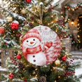 thumbnail image 5 of Welcome Sign for Front Door, Christmas Red Snowman Round Metal Wall Art Wreaths, Winter Snowflakes Rustic Xmas Trees Outdoor Indoor Wall Hanging Sign for Porch Decor Housewarming Gifts 5.9 Inch, 5 of 8