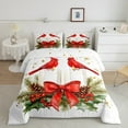thumbnail image 2 of Manfei Red Cardinal Birds Bedding Comforter Set,Red Bow Tie Twin Comforter Sets,Christmas Floral Bedding Set For Men Women,Breathable Home Decor Reversible,2 Pieces, 2 of 8