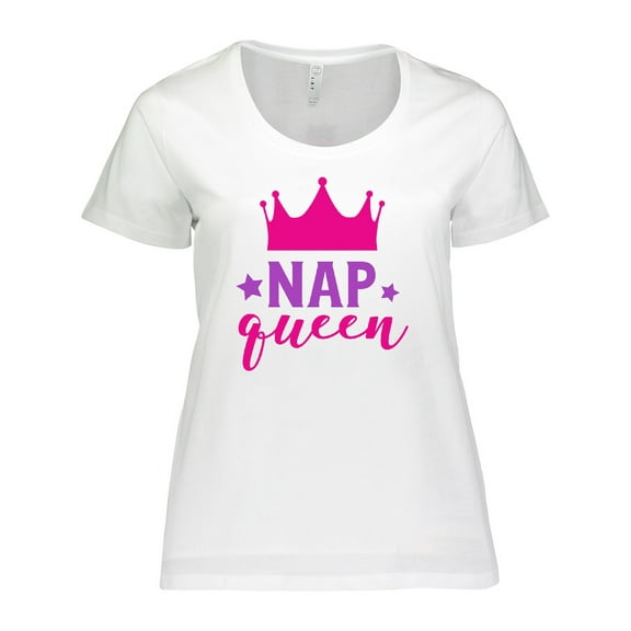Inktastic Nap Queen, Crown, Stars - Pink Purple Women's Plus Size T-Shirt