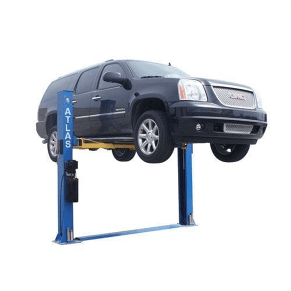 Atlas Automotive Equipment BP8000 2-Post Vehicle Lift, Baseplate, Open-top Style, 10” Minimum Ceiling Height, 8,000lb, 3-Stage Symmetric Arms, 12pcs Truck Adapter Set, For Low Ceiling DIY/Hobbyists