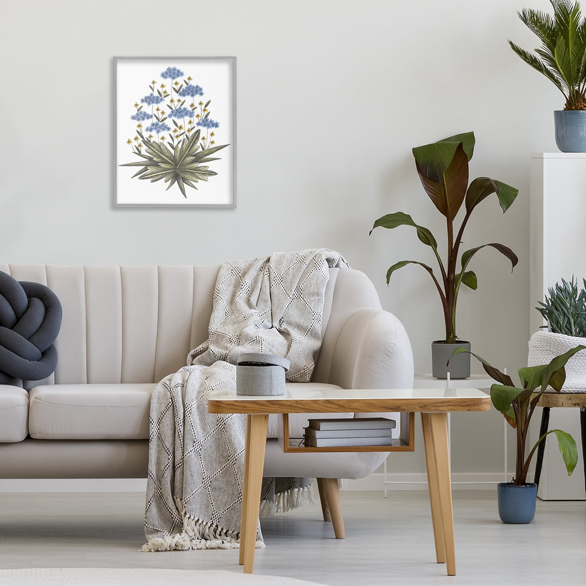 Where Wild Flowers Bloom Gray Framed Giclee Art, design by Cecilia Battaini