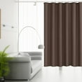 thumbnail image 5 of Curtain X1 Modern Solid Curtains Room Darkening Thermal Rod Pocket Window Curtains for Bedroom (2 Panels) 72 in X 72 in Brown, 5 of 6