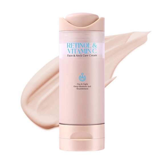 Rewenti Retinol and Vitamin C Face and Neck Care Cream -Aging Moisturizer for Wrinkles Dullness and Sensitivity Day and Night Deep Nourishment