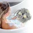 thumbnail image 2 of Unique Bargains 1 Pc Bath Shower Loofah Sponge Body Puffs for Shower 5.91"x4.72" Gray, 2 of 6