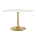 thumbnail image 2 of Modway Lippa 47" Round Wood & Metal Dining Table in Gold and White, 2 of 8