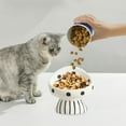 thumbnail image 6 of Ceramic Elevated Cat Bowls, Tilted Raised Pet Dish Anti Vomit Kitten Bowl for Indoor Cats, Whisker Friendly Pet Food and Water Bowl for Kitten, Cat, Puppies, Dishwasher Safe (White), 6 of 6