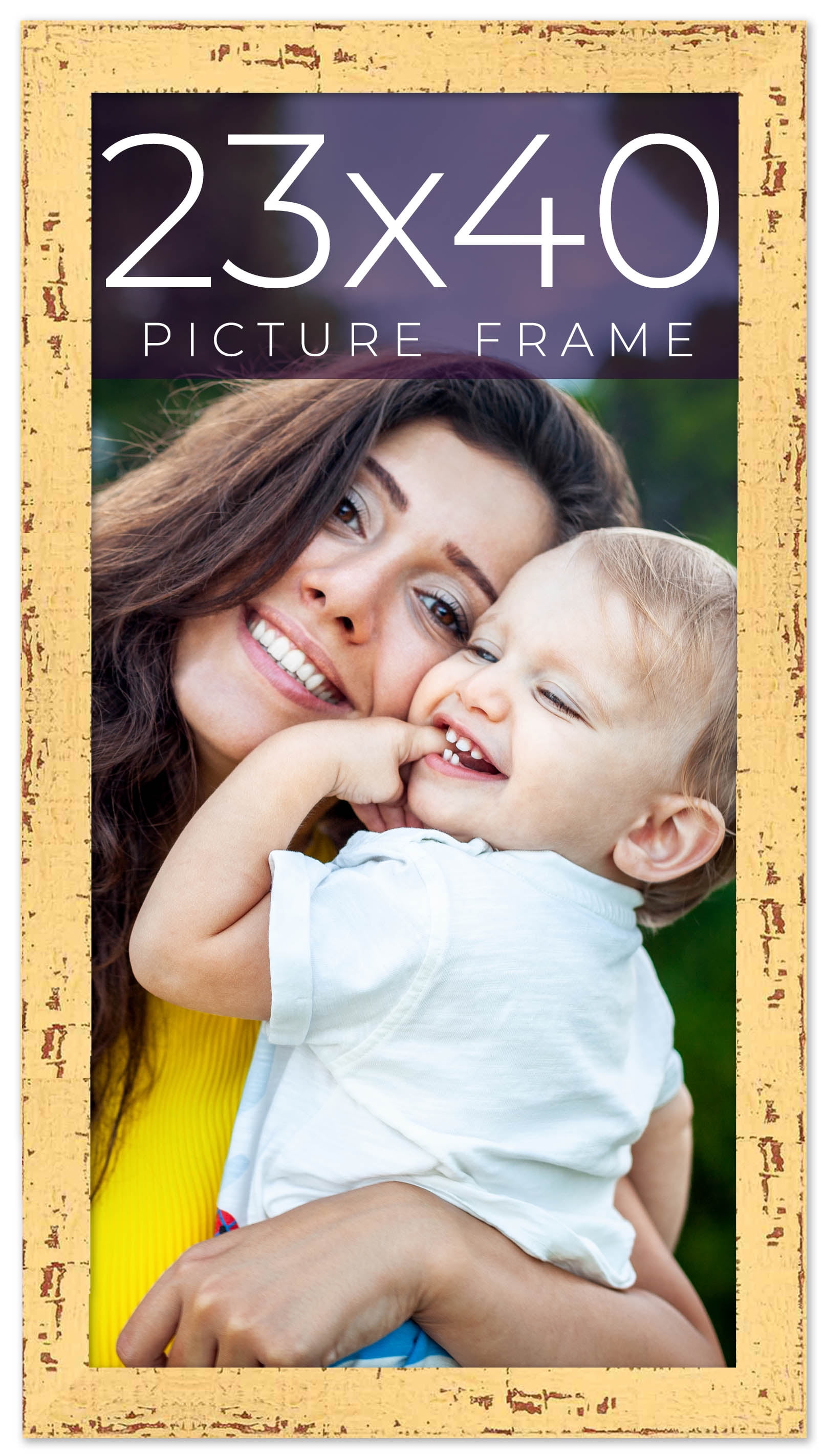 23x40 Frame Yellow Real Wood Picture Frame Width 1.25 inches Interior
