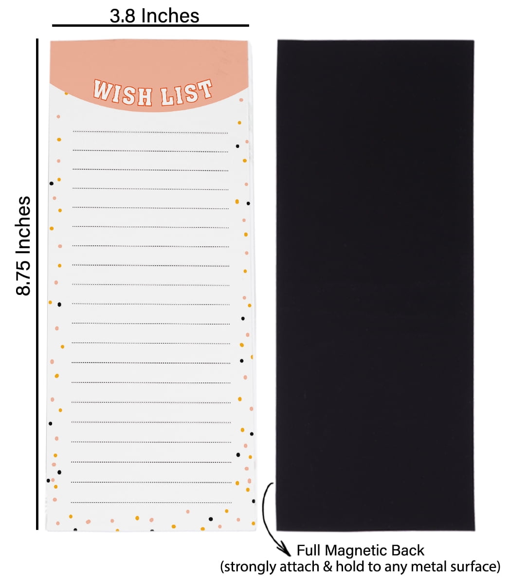 Inkdotpot Pack of 3 Magnetic Fridge To-Do List Notepads- Magnetic Memo Pads For Refrigerator-(50 Sheets Each)-UK